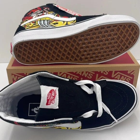 Vans Men’s High-Top Sneakers - Black Red Sk8-HiSanta Flame BlackVN0A4BVTBLK